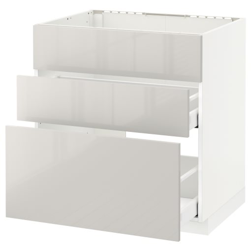 METOD/MAXIMERA, base cabinet for sink+3 fronts/2 drawers, 491.685.21