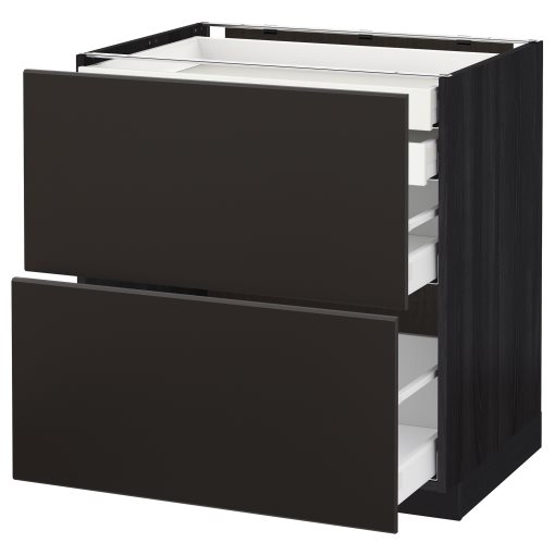 METOD/MAXIMERA, base cabinet 2 fronts/2 low/1 medium/1 high drawer, 492.126.99