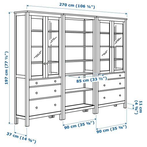HEMNES, storage combination with doors/drawers, 493.365.67
