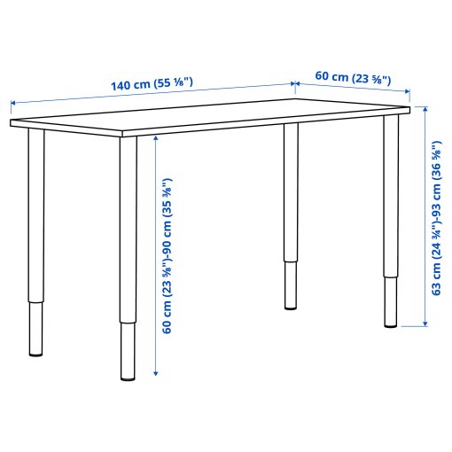 LAGKAPTEN/OLOV, desk, 140x60 cm, 494.172.57