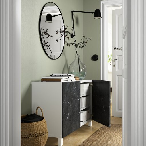 BESTÅ, σύνθεση αποθήκευσης με πόρτες, 120x42x74 cm, 494.214.38