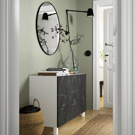 BESTÅ, σύνθεση αποθήκευσης με πόρτες, 120x42x74 cm, 494.214.38