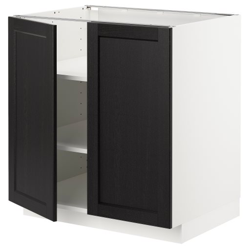 METOD, base cabinet with shelves/2 doors, 80x60 cm, 494.549.14