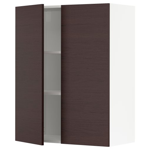 METOD, wall cabinet with shelves/2 doors, 80x100 cm, 494.618.20