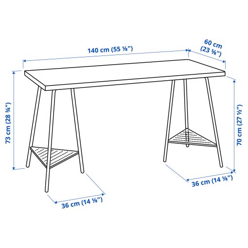 LAGKAPTEN/TILLSLAG, desk, 140x60 cm, 494.783.21