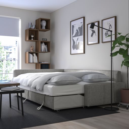 FRIHETEN/KLAGSHAMN, corner sofa-bed with storage, 495.202.35