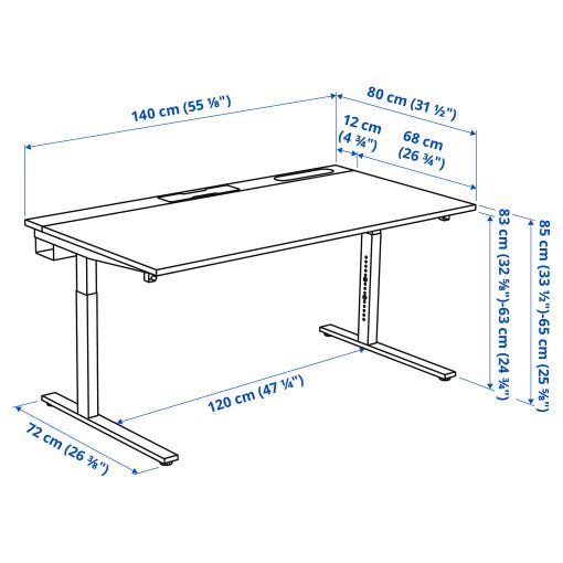 MITTZON, desk, 140x80 cm, 495.281.23