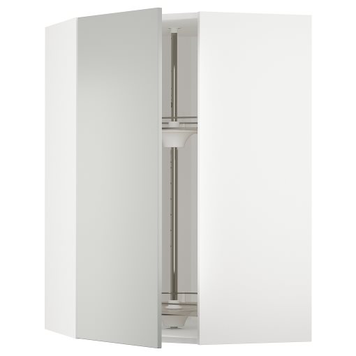 METOD, corner wall cabinet with carousel, 68x100 cm, 495.382.02