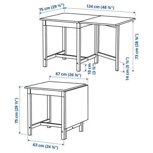 PINNTORP/PINN, table and 2 chairs, 67/124 cm, 495.644.46