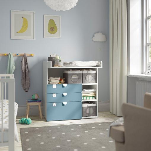 SMÅSTAD, changing table with 3 drawers, 90x79x100 cm, 495.827.61