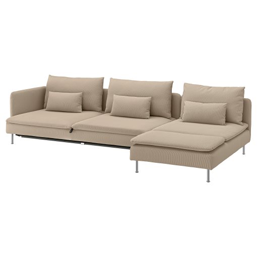 SÖDERHAMN, 4-seat sofa-bed with chaise longue with open end, 496.213.62