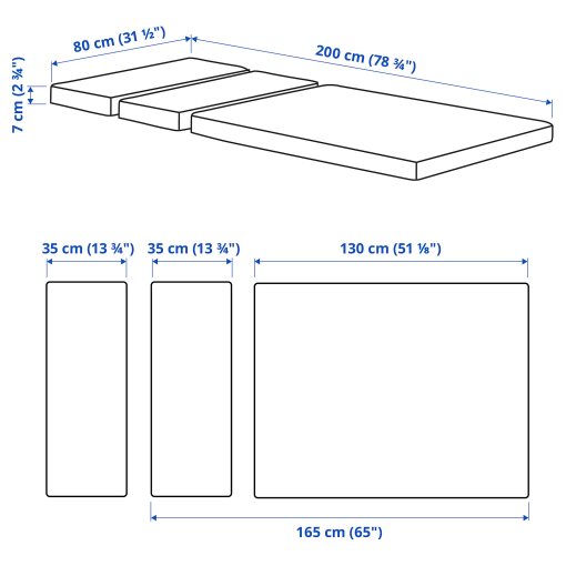 PLUTTEN, foam mattress for extendable bed, 503.393.91