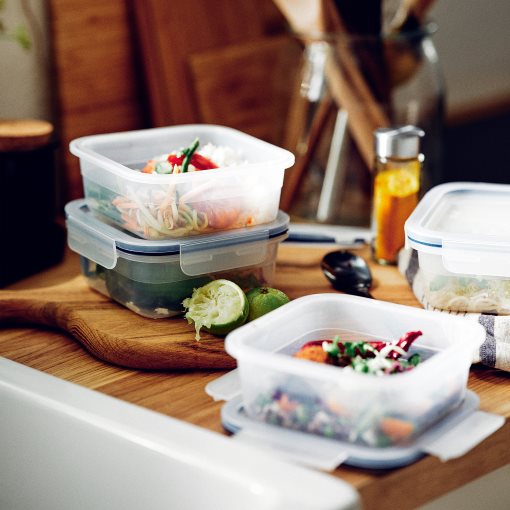 IKEA 365+, δοχείο αποθήκευσης τροφίμων τετράγωνο/πλαστικό, 750 ml, 503.591.76