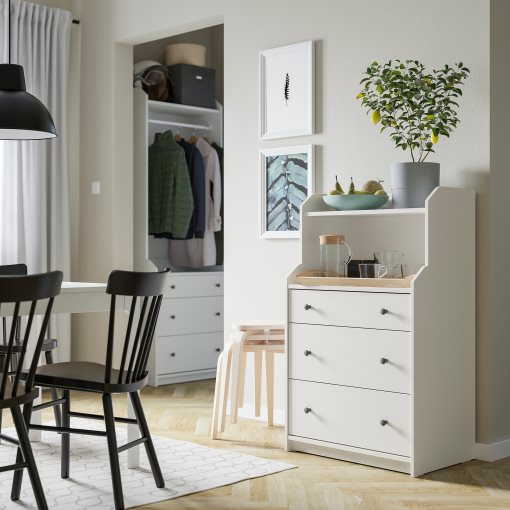 HAUGA, chest of 3 drawers with shelf,70x116 cm, 504.026.41