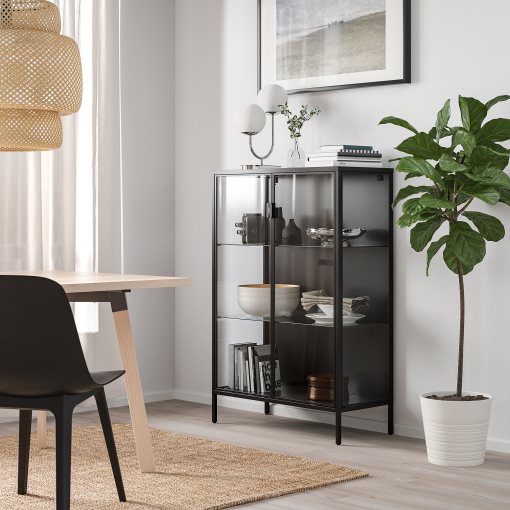 RUDSTA, glass-door cabinet, 80x37x120 cm, 504.501.37