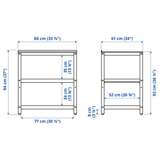 GRILLSKÄR, kitchen island shelf unit outdoor, 86x61 cm, 504.714.46
