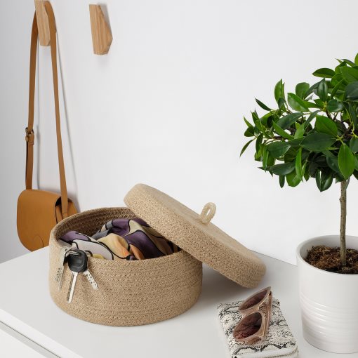LJUNGAN, basket with lid, 20x10 cm, 505.278.82