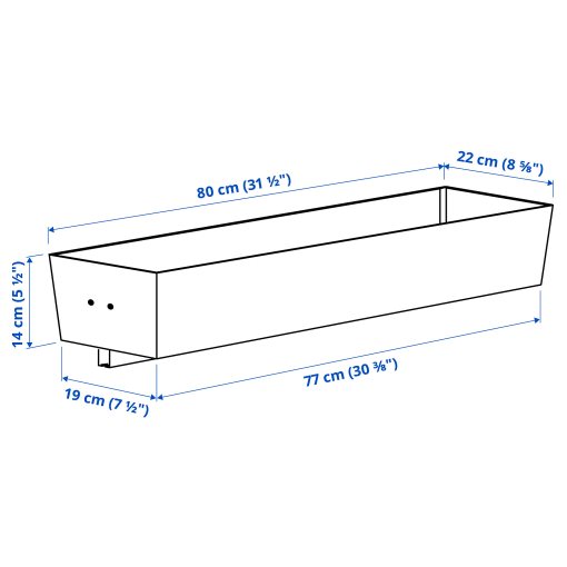 MITTZON, container for frame with castors, 80x14 cm, 505.286.31