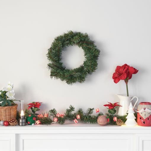 VINTERFINT, στεφάνι/εσωτερικού/εξωτερικού χώρου/πεύκο ελάτη, 45 cm, 505.621.30