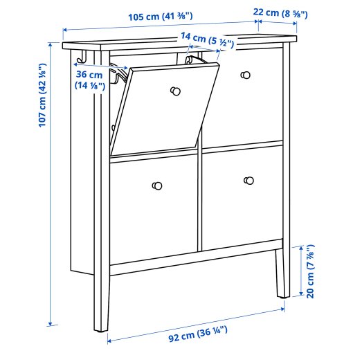 GULLABERG, παπουτσοθήκη με 4 τμήματα, 105x22x107 cm, 505.877.10