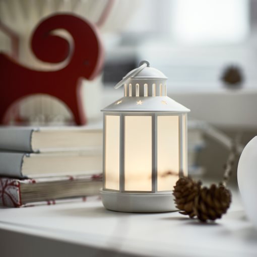 STRÅLA, lantern with bult in LED light source/battery-operated, 13 cm, 505.992.18