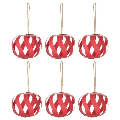 VINTERFINT, tree ornament set of 6, 8 cm, 506.048.04