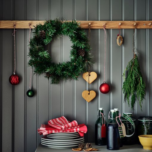 VINTERFINT, artificial wreath In/outdoor pine cone, 45 cm, 506.065.58