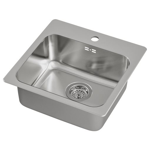 LÅNGUDDEN, inset sink 1 bowl, 46x46 cm, 591.573.91