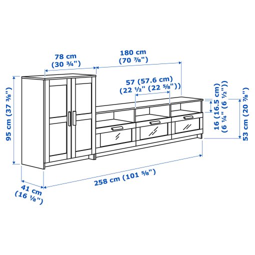 BRIMNES, TV storage combination, 592.782.13