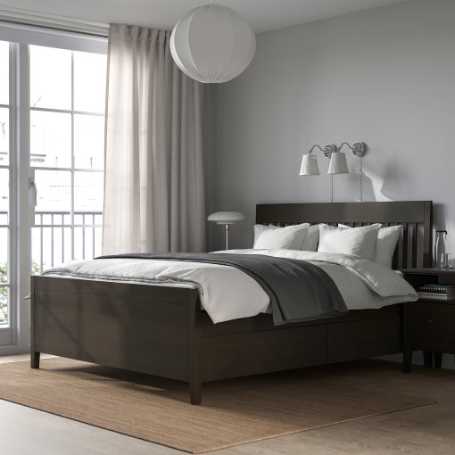 IDANÄS, bed frame with storage, 160x200 cm, 593.922.23