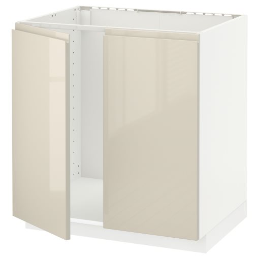 METOD, base cabinet for sink/2 doors, 80x60 cm, 594.559.08