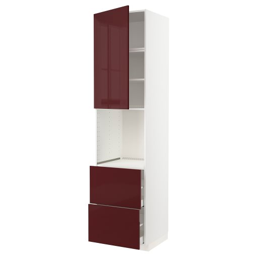 METOD, high cabinet for oven with door/2 drawers, 60x60x240 cm, 594.592.99