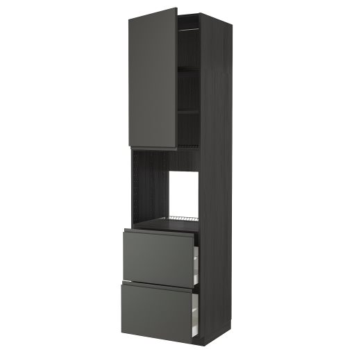 METOD/MAXIMERA, high cabinet for oven with door/2 drawers, 60x60x240 cm, 594.678.31