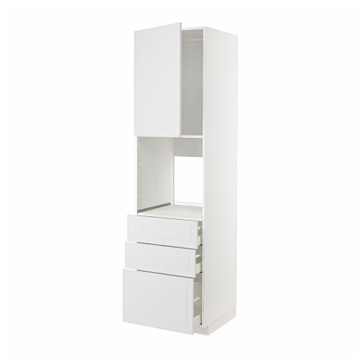 METOD, high cabinet for oven with door/3 drawers, 60x60x220 cm, 594.700.94