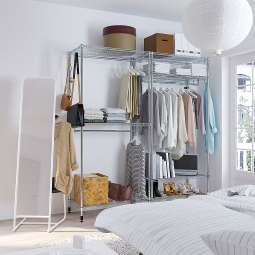 OMAR, shelving unit with clothes rail, 186x50x201 cm, 594.876.88