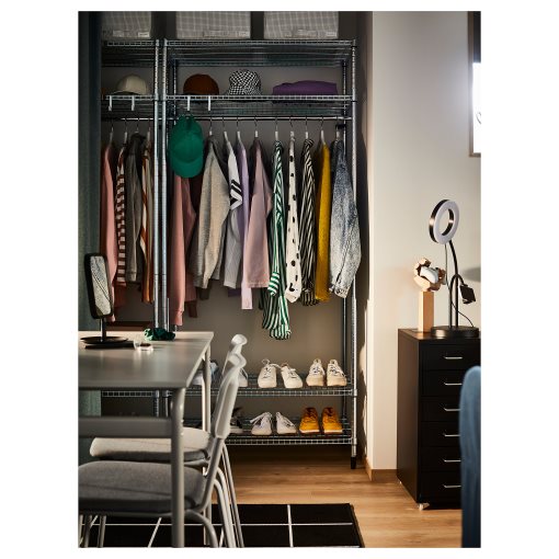 OMAR, shelving unit with clothes rail, 186x50x201 cm, 594.876.88