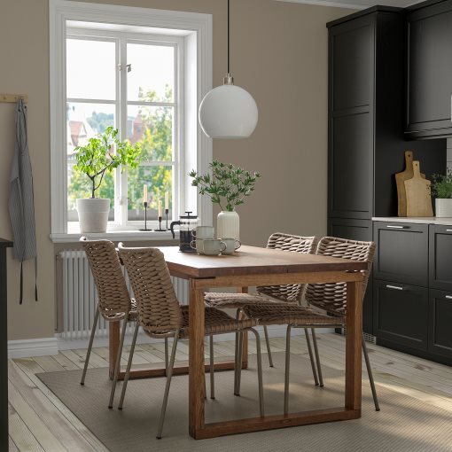 MORBYLANGATEGELON, table and 4 chairs, 140x85 cm, 595.012.36