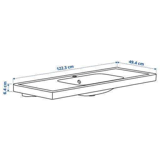 ORRSJON, wash-basin with water trap, 122x49 cm, 595.167.56