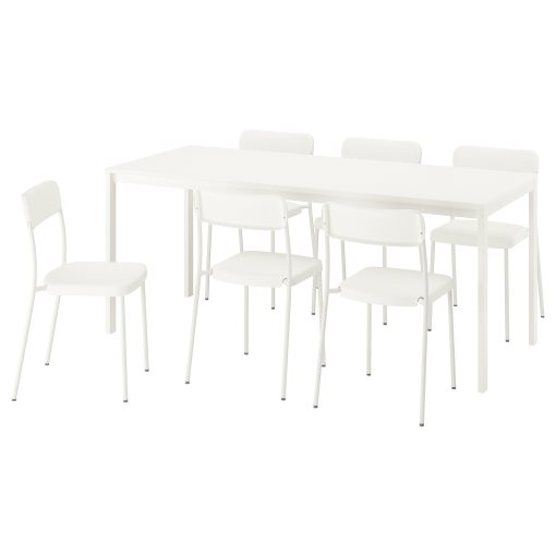 VIHALS, τραπέζι και 6 καρέκλες, 120/180x74 cm, 595.899.60