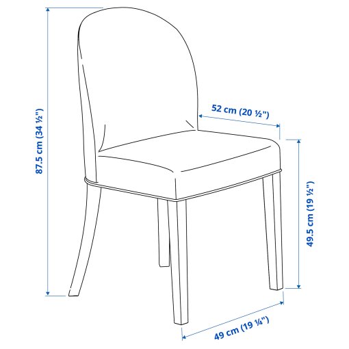 ROSENTORP, table and 6 chairs, 160/215x110 cm, 596.101.36