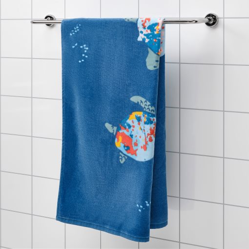 BLÅVINGAD, bath towel/turtle pattern, 70x140 cm, 605.340.66