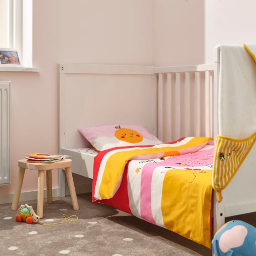GRONFINK, duvet cover 1 pillowcase for cot, 110x125/35x55 cm, 605.723.79