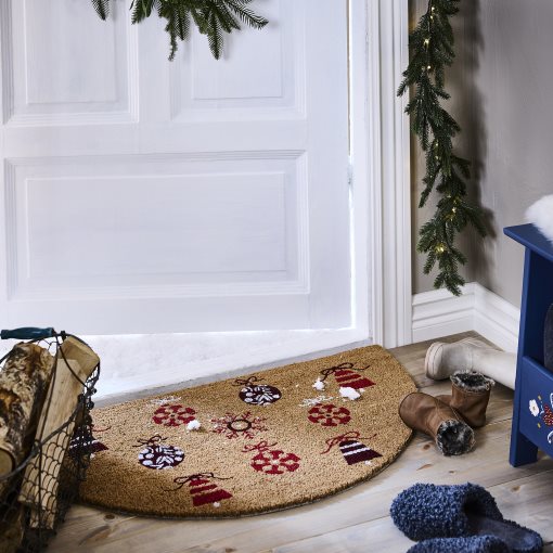 VINTERFINT, door mat/half-moon christmas motifs, 50x90 cm, 605.815.76