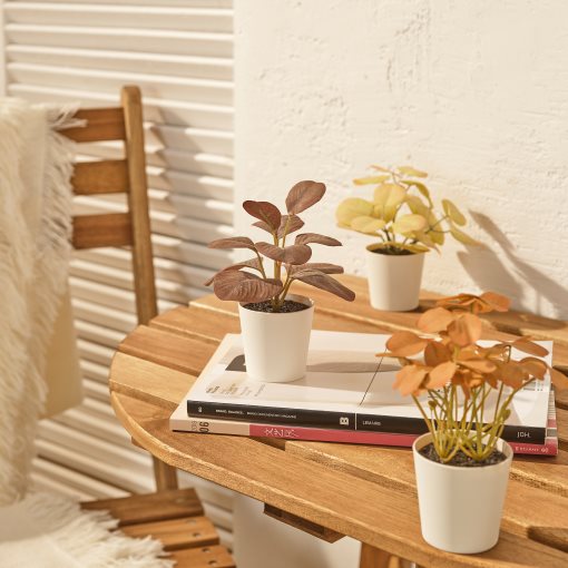 FEJKA, artificial potted plant with pot/in/outdoor/leaves/set of 3, 6 cm, 605.824.77