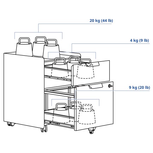 TROTTEN, drawer unit with 2 drawers on castors, 606.196.64