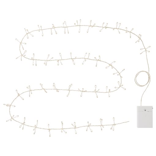 STRÅLA, lighting chain with built-in LED light source/battery-operated, 606.332.45