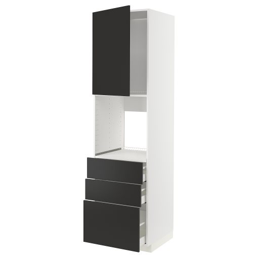 METOD, high cabinet for oven with door/3 drawers, 60x60x220 cm, 694.989.45
