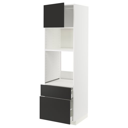 METOD, high cabinet for oven/microwave with door/2 drawers, 60x60x200 cm, 694.990.68
