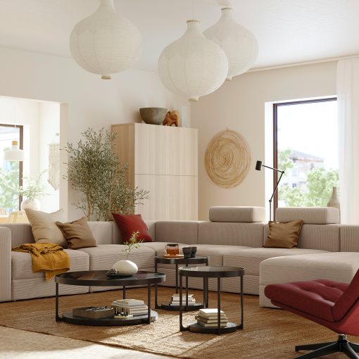 JÄTTEBO, U-shaped sofa 7-seat with chaise longue/right with headrests, 695.106.12