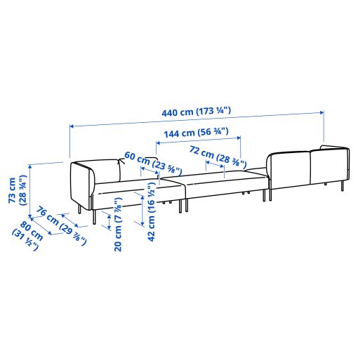 LILLEHEM, 6-seat modular sofa, 695.362.21